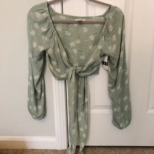 Amuse Society Crop Tie Shirt